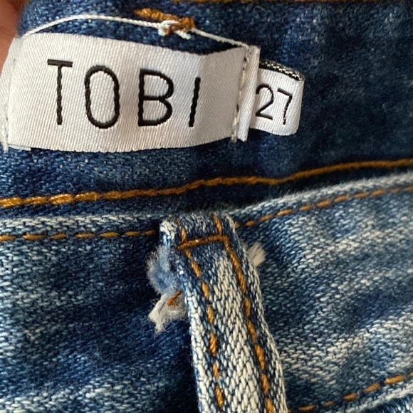 Tobi Distressed Ankle Zipper Jeans, Size 27 - Picture 3 of 7